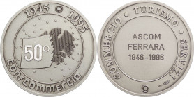 Medaglia emessa nel 1995 commemorativa del 50° anniversario della fondazione dell'ASCOM Confcommercio di Ferrara - Ag - gr. 21 - Ø mm 35 - in cofanett...