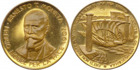 Italia - medaglia a tema Fatti non foste a viver come brvti, ma per servir virtvte e conoscenza - Premio Nobel per la Pace 1907 - Ernesto T.Moneta - A...