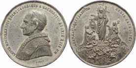 Leone XIII, Pecci (1878-1903) - medaglia straordinaria emessa il 31-12-1887 commemorativa del Giubileo Sacerdotale di Leone XIII e l'omaggio dei Popol...