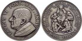 Città del Vaticano - Paolo VI, Montini (1963-1978) - medaglia emessa per commemorare la visita del Pontefice all'Onu - 1966 anno IV - gr. 40,60 - Ø mm...