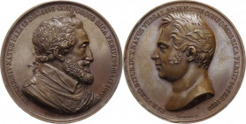 Francia - medaglia commemorativa di Carlo Ferdinando, duca di Brouges, assassinato nel 1820 - Opus Droz e opus Gavrard - 1820 - Ae - gr. 26,48 - Ø mm3...