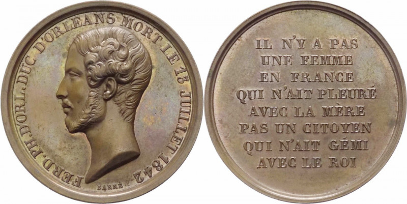 Francia - "Medaglia coniata da Luigi Filippo I (1814-1830) per la morte prematur...