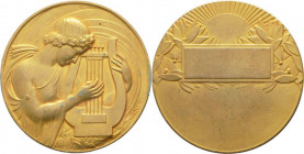 Medaglia - probabile premio per competizione musicale, con Apollo citaredo raffigurato al D/ - XX secolo - opus Galtie - Ae dorato - gr.54,04 - Ø mm50...