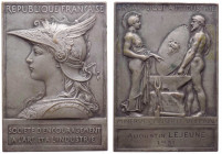 Francia, placca "l'arte applicata all'industria" con Minerva e Vulcano, premio a Augustin Lejeune, opus Roty, 1931; Ag - gr. 75.22 - Ø mm42x59
SPL
...