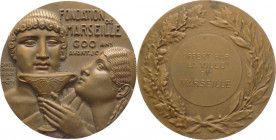 Medaglia - emessa dalla città di Marsiglia per la fondazione della città come colonia greca - XX secolo - opus Vezien/Duobois - Ae - gr. 69,69 - Ø mm5...
