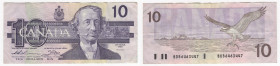 Canada - Elisabetta II (dal 1953) - Banca del Canada - 10 dollars tipo "Macdonald" - emissione del 1989 - N°serie BDB6463447- Firme: Thiessen/Crow - P...