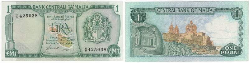 Malta - Banca Centrale di Malta - 1 Lira 1967 (1973) "Mdina Cathedral" - N°42503...