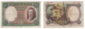 Spagna - Banca di Spagna - 25 Pesetas 1931 "Vincente Lopez" - N°3,534,802 - P81 - Pieghe / Macchie
n.a.



SHIPPING ONLY IN ITALY - SPEDIZIONE SO...