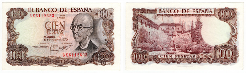 Spagna - Francisco Franco (1936-1975) - 100 pesetas - N° serie: 6X6112623 - 1970...