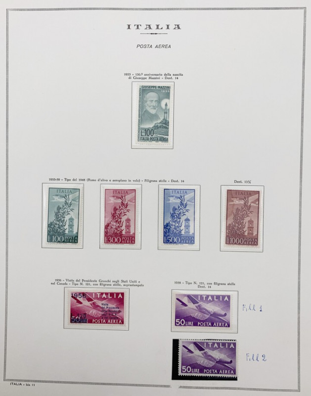 Foglio Marini Raccolta serie completa di francobolli Italia - foglio n. BIS 11
...