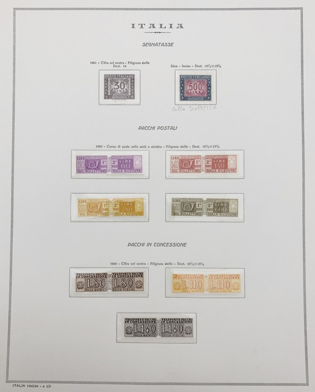 Foglio Marini Raccolta serie completa di francobolli Italia 1960/64 a1/3i
n.a....