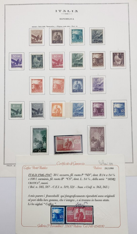 Foglio Marini Raccolta serie completa di francobolli Italia - foglio n.28 - il f...