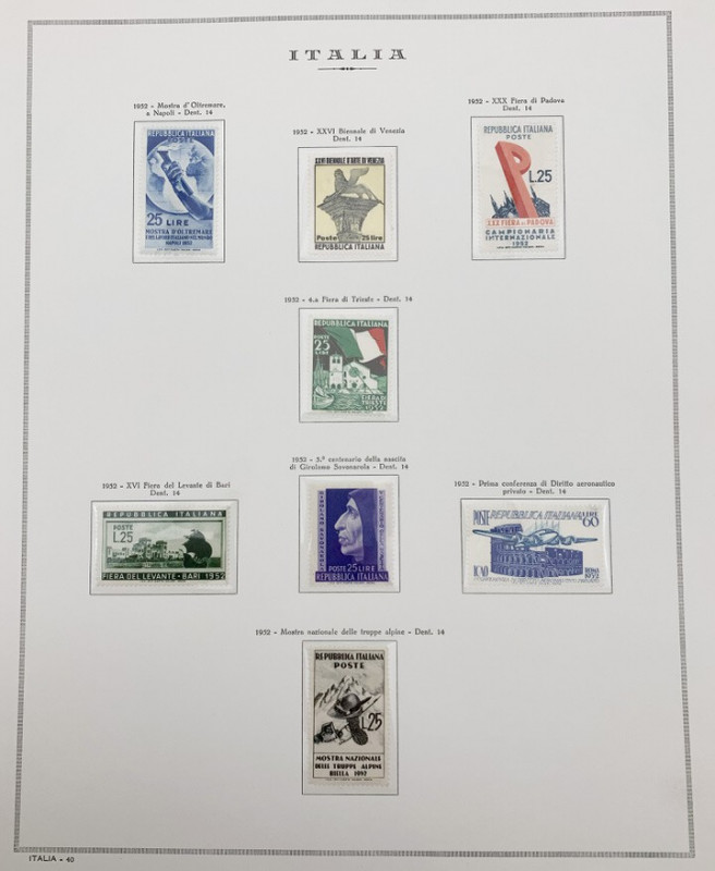 Foglio Marini Raccolta serie completa di francobolli Italia - foglio n.40
n.a....