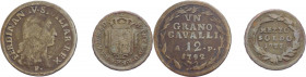 Lotto n.2 monete composto da: Regno di Napoli - Ferdinando IV (1759-1816) 1 grano da 12 Cavalli 1792 e Maria Teresa (1740-1780) Mezzo Soldo 1777 - Cu...