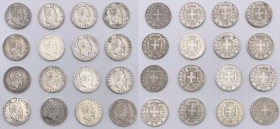 Regno d'Italia - Lotto n.16 monete emesse da Vittorio Emanuele II (1861-1878) n.2 da 5 Lire 1872, Zecca di Milano - n.4 da 5 Lire 1873, Zecca di Milan...