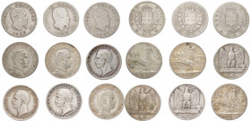 Regno d’Italia - Lotto n.9 monete composto da n.3: Vitt.Emanuele II (1861-1878) 1 Lira “Stemma” 1863-1863-1867 Zecca di Milano - n.3: Vitt.Emanuele II...