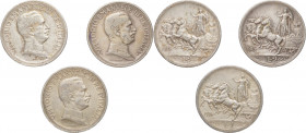 Regno d'Italia - Vittorio Emanuele III (1900-1943) Lotto n.3 monete da 2 Lire “Quadriga Briosa” 1914-1915-1916 - Ag
med.BB+



SHIPPING ONLY IN I...