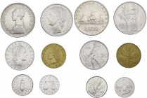 Repubblica Italiana - Monetazione in Lire (1946-2001) Lotto n.6 monete serie 1959 composta da 1 Lira "Cornucopia" - 2 Lire "Ulivo" - 20 Lire "Ramo di ...