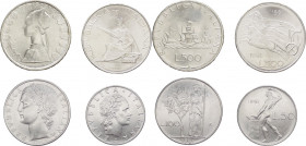 Repubblica Italiana - Monetazione in Lire (1946-2001) Lotto n.4 monete serie 1961 composta da 50 Lire "Vulcano" (BB+) - 100 Lire "Minerva" (BB+) - 500...