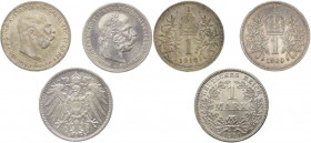 Lotto composto da 3 esemplari - 1 da 1 Mark 1914 - 2 da 1 Corona emessi da Francesco Giuseppe I(1848-1916) Anni 1900 - 1914
med.mBB



SHIPPING O...