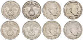 Germania - Terzo Reich (1933-1945) - lotto di 4 monete da 5 marchi 1938-1939 - Ag
med.BB



SHIPPING ONLY IN ITALY - SPEDIZIONE SOLO IN ITALIA