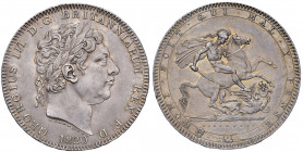 GREAT BRITAIN George III (1760-1820) Crown 1820 LX silver Gr.28,28. Spink 3787.