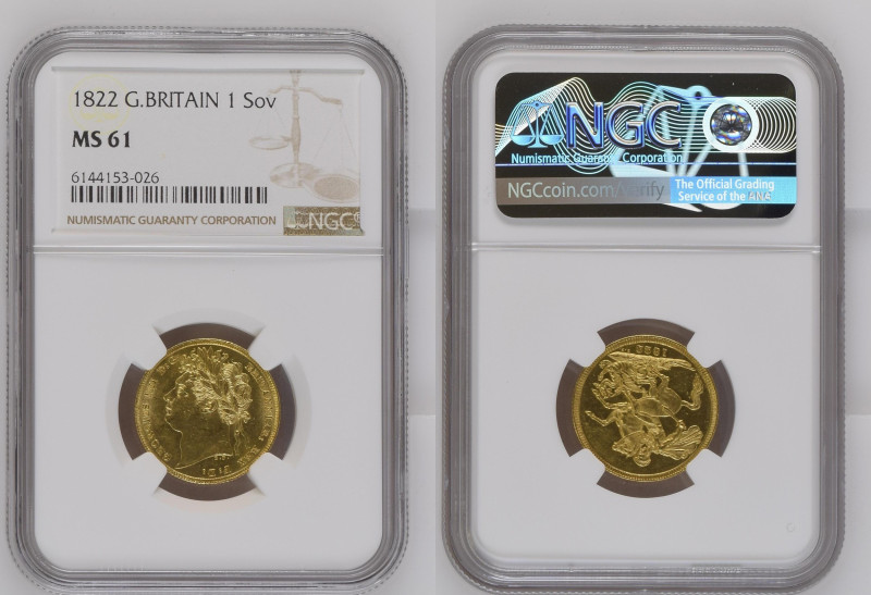 GREAT BRITAIN George IV (1820-1830) Sovereign 1822 gold Gr.7,99. Spink 3800; Mar...