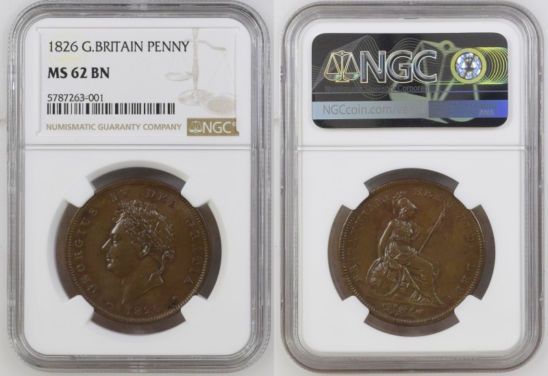 GREAT BRITAIN George IV (1820-1830) Penny 1826 bronze Gr.18,9. Spink 3823; BMC 1...