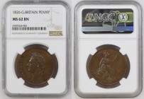GREAT BRITAIN George IV (1820-1830) Penny 1826 bronze Gr.18,9. Spink 3823; BMC 1427. NGC MS62 (n.5787263-001)