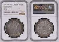 GREAT BRITAIN Victoria (1837-1901) Crown 1847 silver Gr.28,28. “GOTHIC” Spink 3883. NGC PF60 (n.5882442-006). Rare. (Mintage 8000). Excellent conserva...