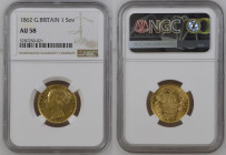 GREAT BRITAIN Victoria (1837-1901) Sovereign 1862 gold Gr.7,99. Spink 3852D; Marsh 45. NGC AU58 (n.5787250-021). (Mintage 7836413).