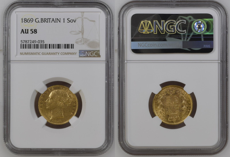 GREAT BRITAIN Victoria (1837-1901) Sovereign 1869 gold Gr.7,99. Spink 3853 Marsh...