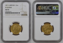 GREAT BRITAIN Victoria (1837-1901) Sovereign 1871 gold Gr.7,99. Spink 3856 Marsh 84A. NGC AU55 (n.5787248-019). Rare. (Mintage 8767250). Extremely fin...
