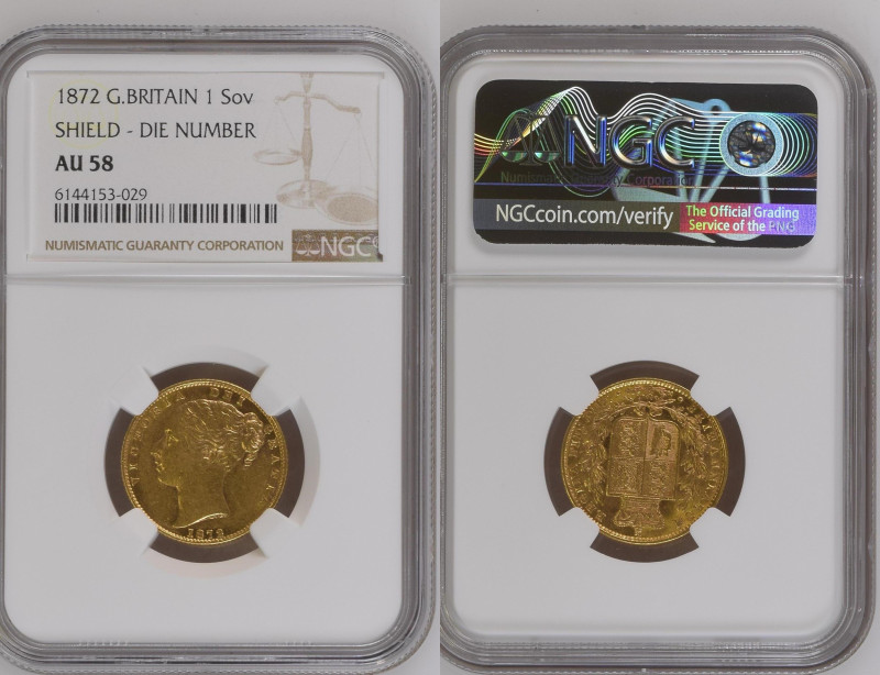 GREAT BRITAIN Victoria (1837-1901) Sovereign 1872 gold Gr.7,99. Marsh 56; Spink ...
