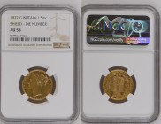 GREAT BRITAIN Victoria (1837-1901) Sovereign 1872 gold Gr.7,99. Marsh 56; Spink 3853B. NGC AU58 (n.6144153-029). (Mintage 13486708). Shield reverse di...
