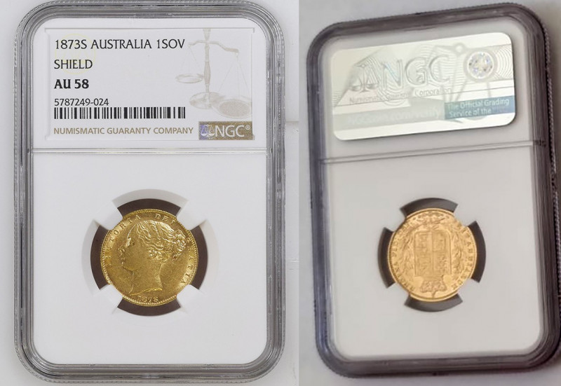 AUSTRALIA Victoria (1837-1901) Sovereign 1873S gold Gr.7,99 "SIDNEY". Spink 3855...