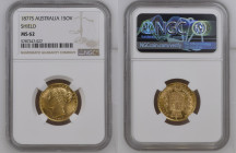AUSTRALIA Victoria (1837-1901) Sovereign 1877S gold Gr.7,99. “SIDNEY” Spink 3855; Marsh 73. NGC MS62 (n.5787247-027). Rare. (Mintage 1590000). Extreme...