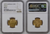 AUSTRALIA Victoria (1837-1901) Sovereign 1877S gold Gr.7,99. “SIDNEY” Spink 3855; Marsh 73. NGC MS62 (n.5787248-003). Rare. (Mintage 1590000). Extreme...