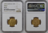 AUSTRALIA Victoria (1837-1901) Sovereign 1879S gold Gr.7,99. “SYDNEY” Spink 3855; KM#6. NGC AU55 (n.5787246-024) Rare. Extremely fine.