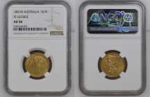 AUSTRALIA Victoria (1837-1901) Sovereign 1881M gold Gr.7,99. “MELBOURNE” Spink 3857A; Marsh 103. NGC AU58 (n.5787248-022). Rare. (Mintage 2324800). Ex...