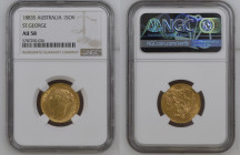 AUSTRALIA Victoria (1837-1901) Sovereign 1883S gold Gr.7,99. “SIDNEY” Spink 3858E; Marsh 120. NGC AU58 (n.5787250-026). Rare. (Mintage 1108000). S.Geo...