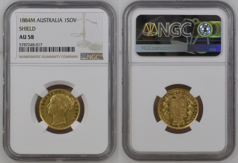 AUSTRALIA Victoria (1837-1901) Sovereign 1884M gold Gr.7,99.“MELBOURNE” Spink 38...