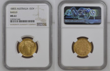 AUSTRALIA Victoria (1837-1901) Sovereign 1885S gold Gr.7,99 "SIDNEY" Spink 3855B; Marsh 81. NGC MS61 (n.5787247-046). (Mintage 1486000). Extremely fin...
