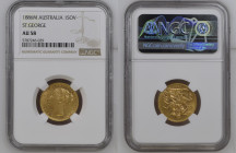 AUSTRALIA Victoria (1837-1901) Sovereign 1886M gold Gr.7,99. “MELBOURNE” Spink 3857C Marsh 108. NGC AU58 (n.5787246-029). (Mintage 2902131). Reverse S...