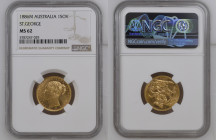 AUSTRALIA Victoria (1837-1901) Sovereign 1886M gold Gr.7,99. “MELBOURNE” Spink 3857C Marsh 108. NGC MS62 (n.5787247-029). (Mintage 2902131). Reverse S...
