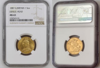GREAT BRITAIN Victoria (1837-1901) Sovereign 1887 gold Gr.7,99. Spink 3866; Marsh 125B. NGC MS63 (n.5787249-010). (Mintage 1079756). Jubilee head.