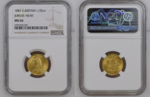 GREAT BRITAIN Victoria (1837-1901) Half Sovereign 1887 gold Gr.4. Spink 3869; Marsh 478F. NGC MS65 (n.5787250-001). (Mintage 841200), Mint luster.