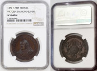 GREAT BRITAIN Victoria (1837-1901) Medal 1887 bronze Gr. NGC MS66 BN (n.5789346-008). Victoria Diamond Jubilee.