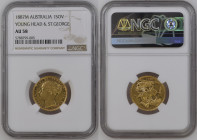 AUSTRALIA Victoria (1837-1901) Sovereign 1887M gold Gr.7,99 "MELBOURNE". Marsh 109; Spink 3857C. NGC AU58 (n.5788799-005). (Mintage 19164224). Young h...