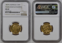 AUSTRALIA Victoria (1837-1901) Sovereign 1887M gold Gr.7,99 "MELBOURNE". Spink 3857C; Marsh 109. NGC MS60 (n.5787250-025). Rare. (Mintage 1916424). Yu...